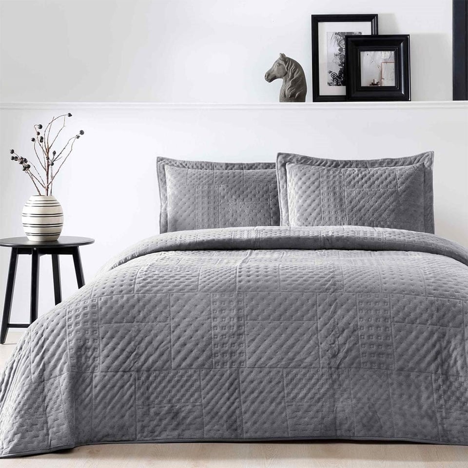 TAC ALVIN YATAK ORTUSU SET, ÇK, ANTRASİT 4325