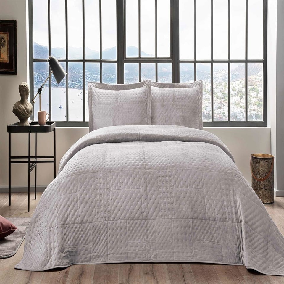 TAC ALVIN YATAK ORTUSU SETI, TK, GRİ 4324