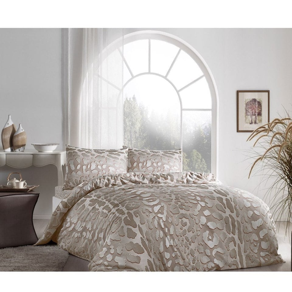 Taç Edgar Ranforce Çift Kişilik Nevresim Takımı Kahverengi