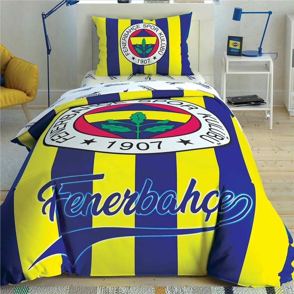 Taç Fenerbahçe Çubuklu Tek Kişilik Nevresim Takımı