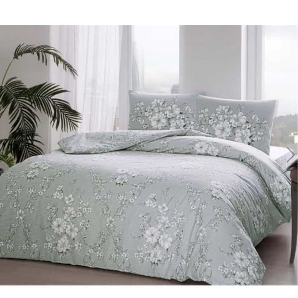 Taç Lily Çift Kişilik Nevresim Takımı Gri