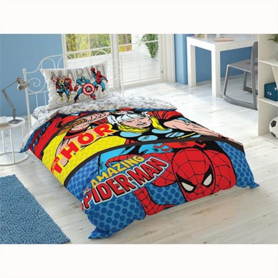 Taç  Lisanslı Brf Tek Kişilik Nevresim Marvel Comıcs