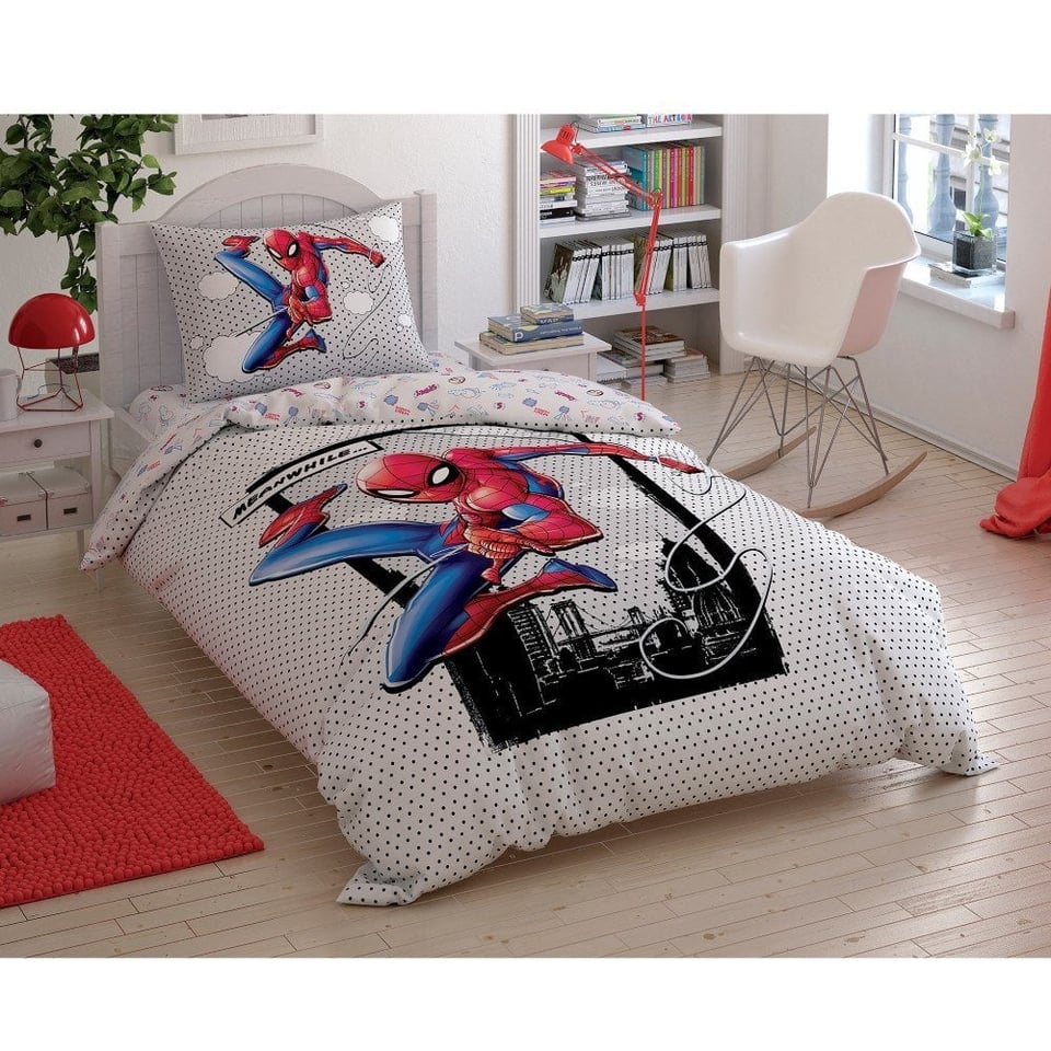 Taç Lisanslı Taç Spiderman Cloudy Tek Kişilik Nevresim Takımı