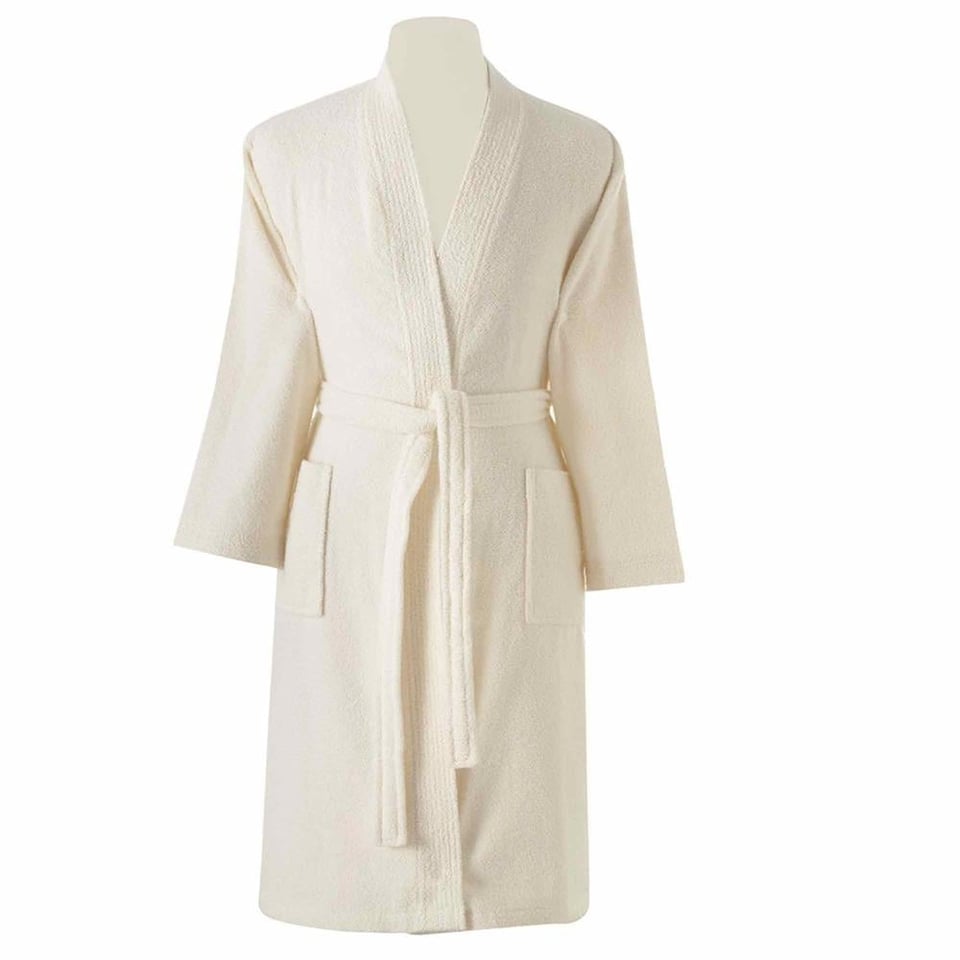 Taç Şalyaka Erkek Bornoz Ekru L/XL