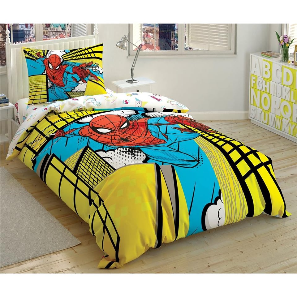Taç Spiderman Exciting Jump Tek Kişilik Nevresim Takımı