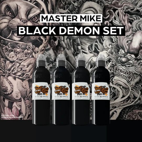 Master Mike Black Demon Set - World Famous Ink Dövme Boyası - 4oz/120ml