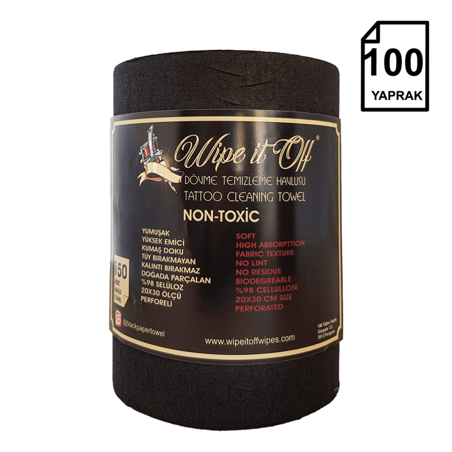 Antibakteriyel Rulo Peçete 100'lü - Siyah