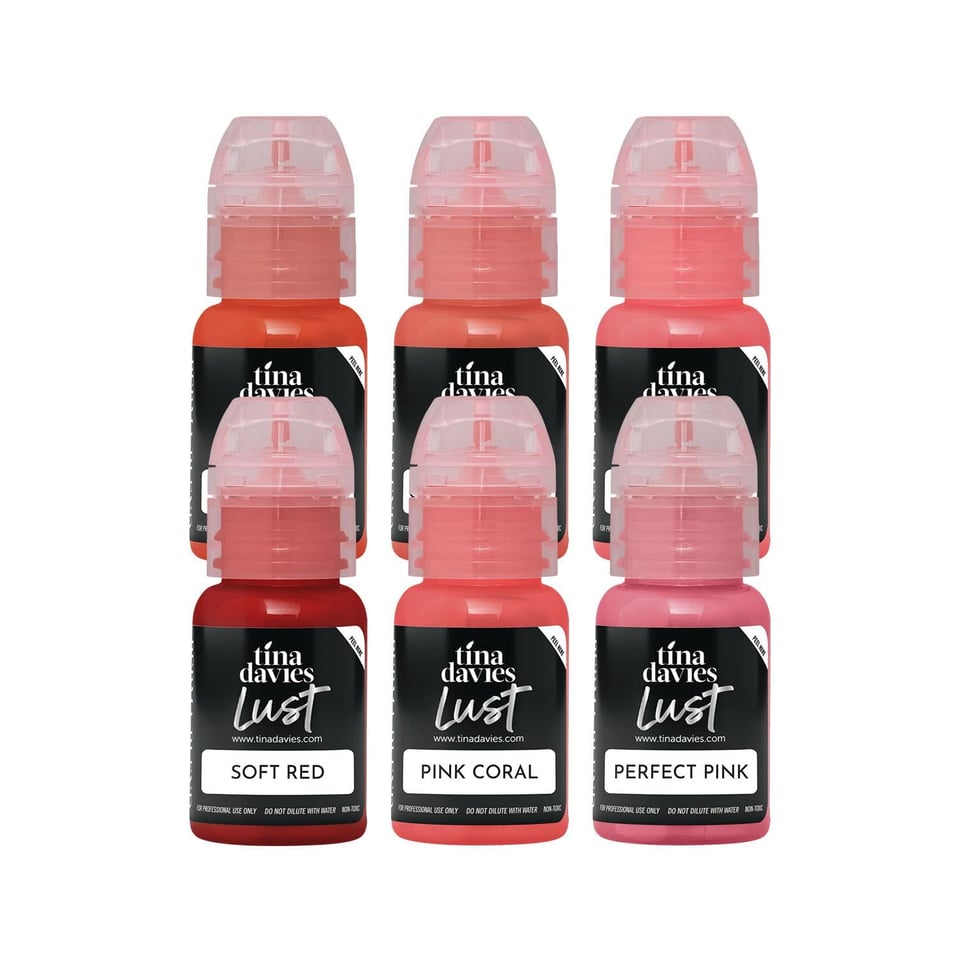Perma Blend - Tina Davies Collection Lust Lip Kit - 6'lı Kalıcı Makyaj Boya Seti - 15 ml