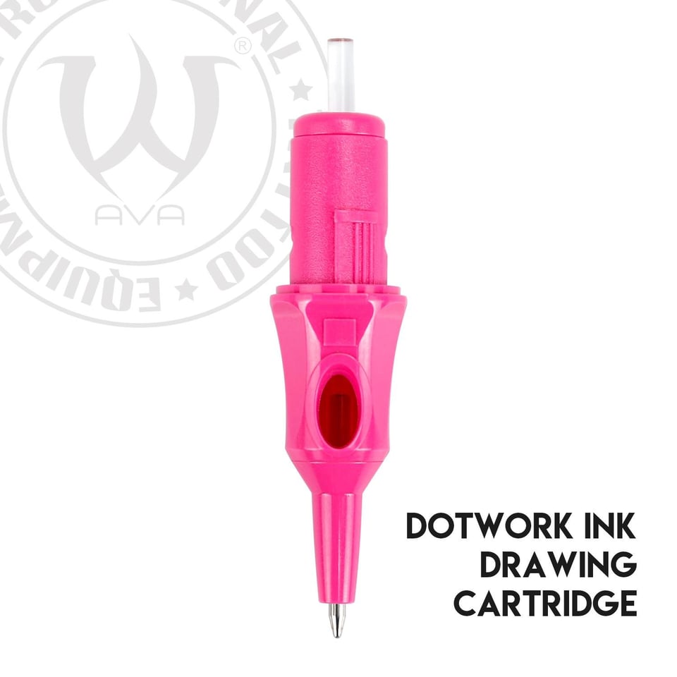 Ball Pen Cartridge Pink - Dotwork Ink Drawing 20 Adet