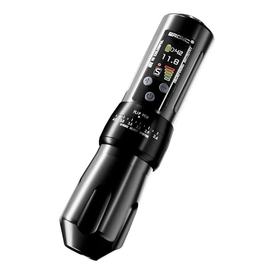 Bronc X2 Stroke Ayarlı (2.6-4.0) Kablosuz Pen Dövme Makinesi - Siyah