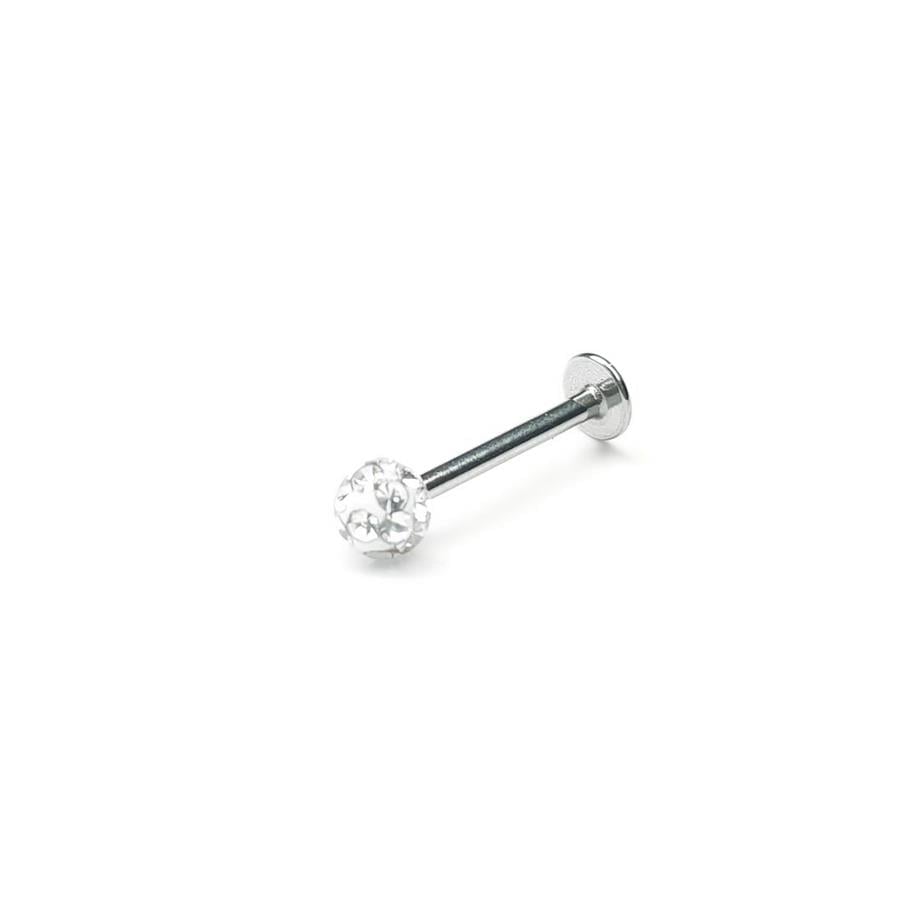Cerrahi Çelik Dudak-Tragus Piercing Taşlı Silver (10 mm)