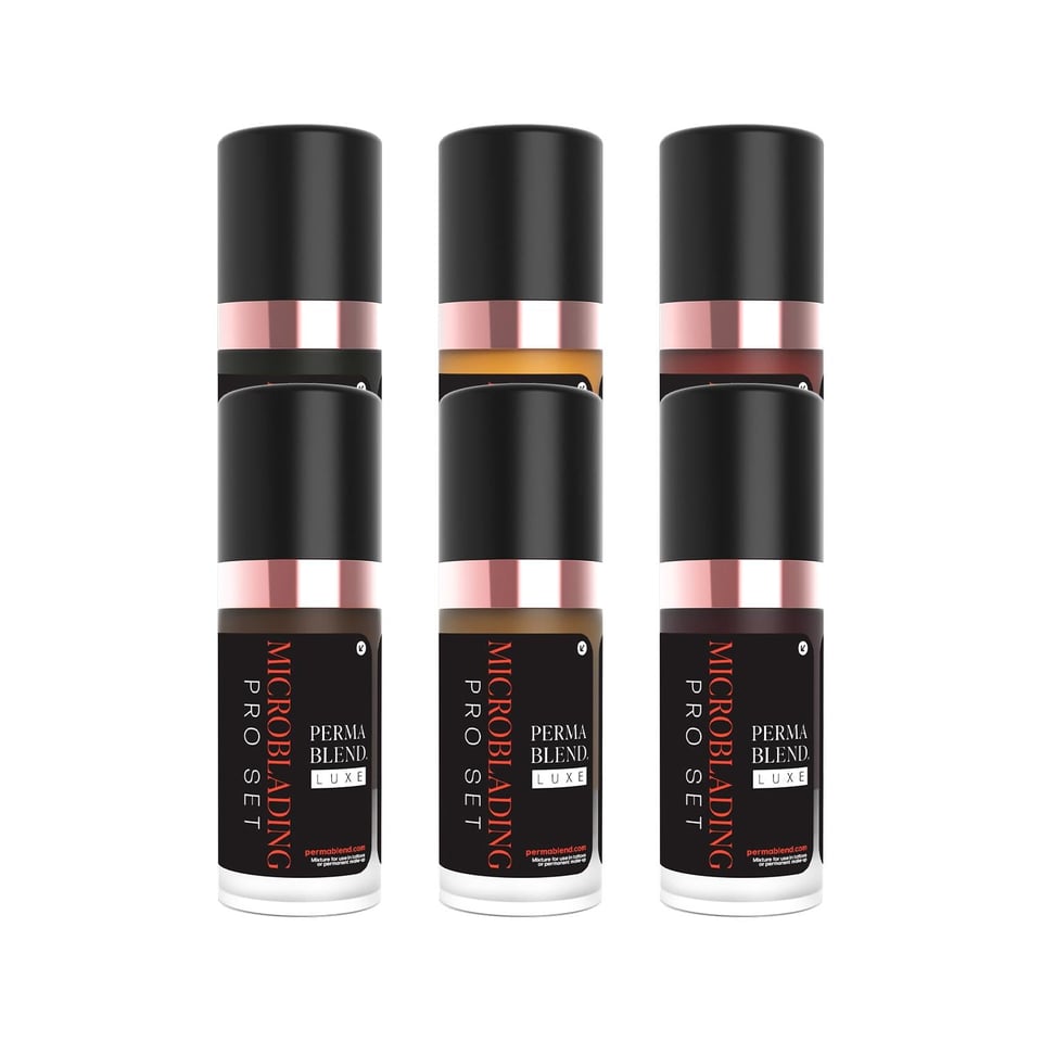 Perma Blend Luxe - Microblading Pro Set - 6'lı Kalıcı Makyaj Boya Seti - 15 ml