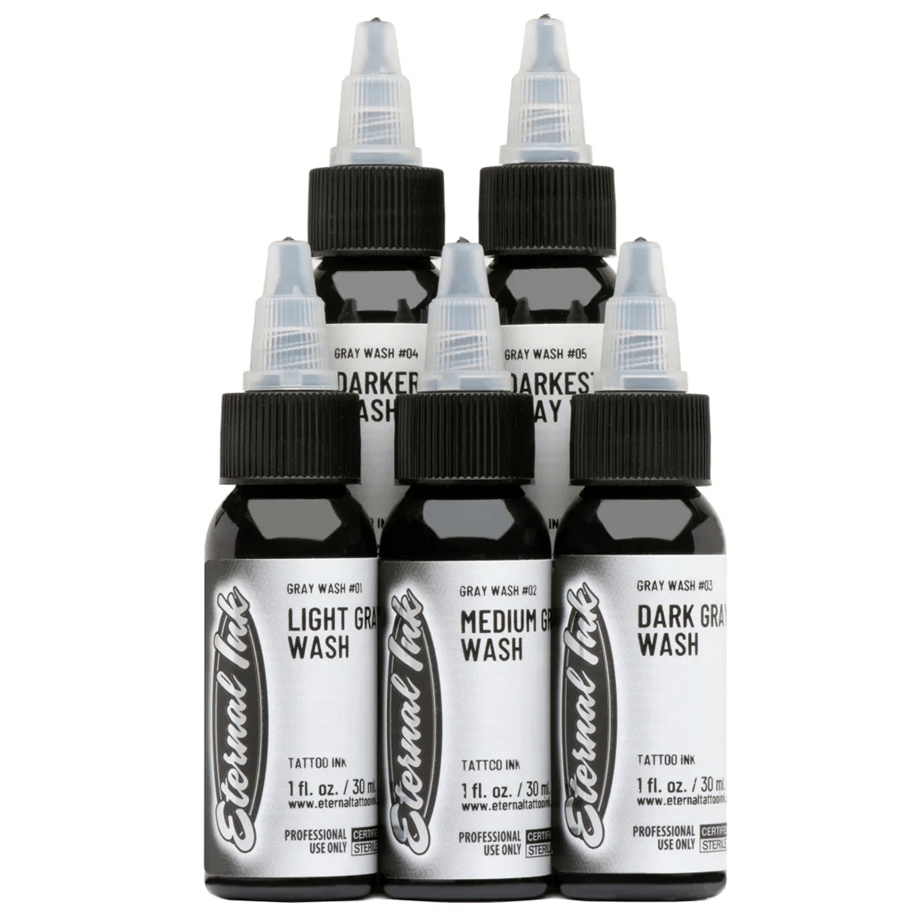 Eternal Tattoo Ink - Gray Wash Set of 5 - 2oz/60ml