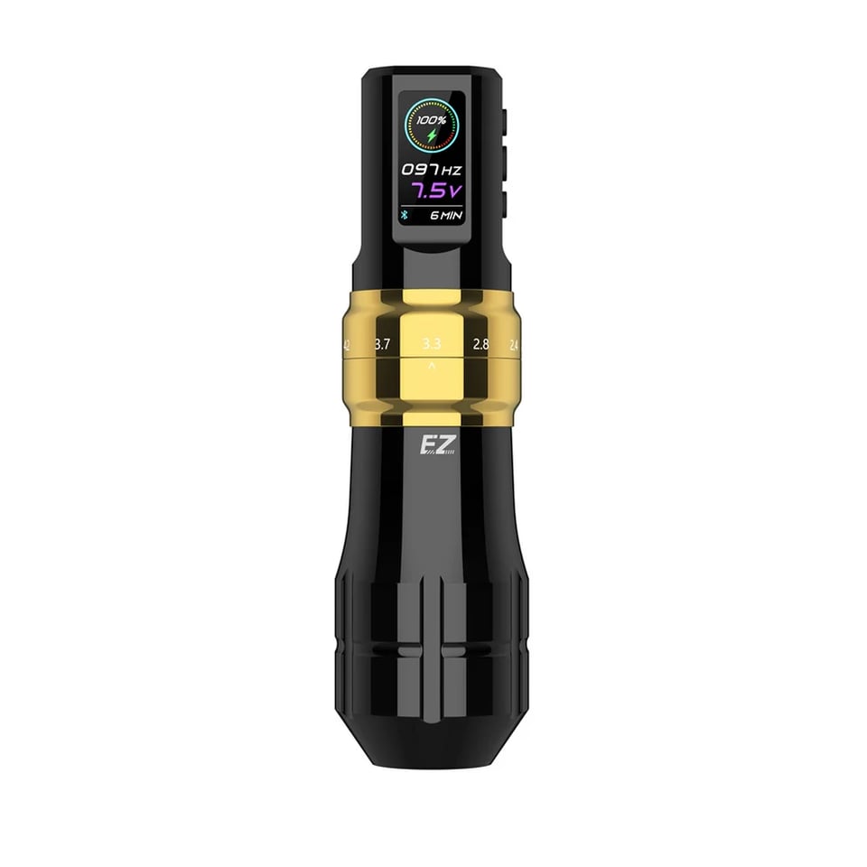 EZ P3 Pro Gloss Golden Wireless Battery Tattoo Pen Machine