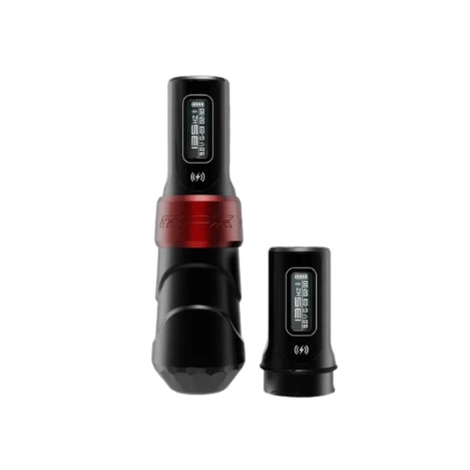 FK Irons Flux Max | 3.2 mm Stroke | Yomico Red / Black | Çift Bataryalı - Kablosuz Dövme Makinesi