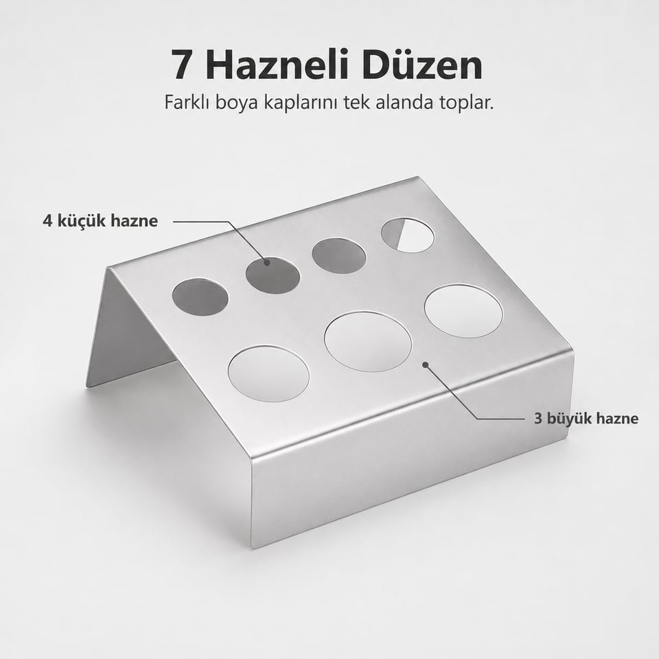 Metal Boya Kabı Standı - Silver