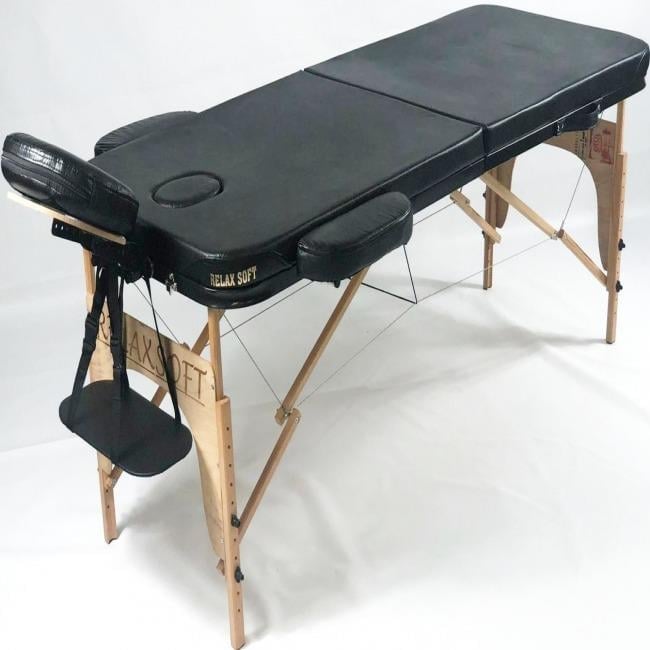 Portatif Ahşap Dövme Sedyesi Siyah Renk