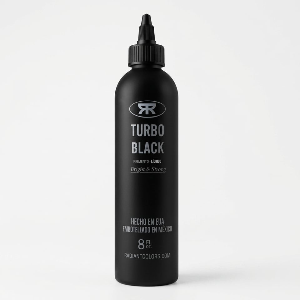Radiant Colors Turbo Black Dövme Boyası 8oz (240 ml)