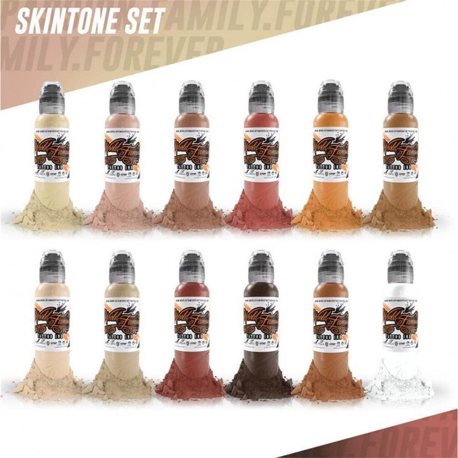 Skintone Set - World Famous Ink Dövme Boyası - 1oz (12 color )