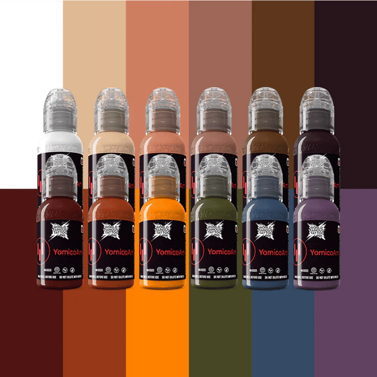 World Famous Ink Yomico Renaissance 12'li Dövme Boyası Seti 1oz - 30ml