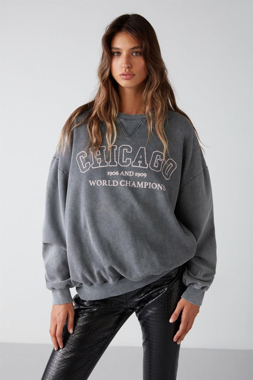 AMELIA Relaxed Oversize Antrasit  Sweatshirt