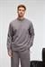 EDMUND Erkek Kolu Baskılı Eteği Lastik Ve Stoperli Bisiklet Yaka Koyu Gri Sweatshirt