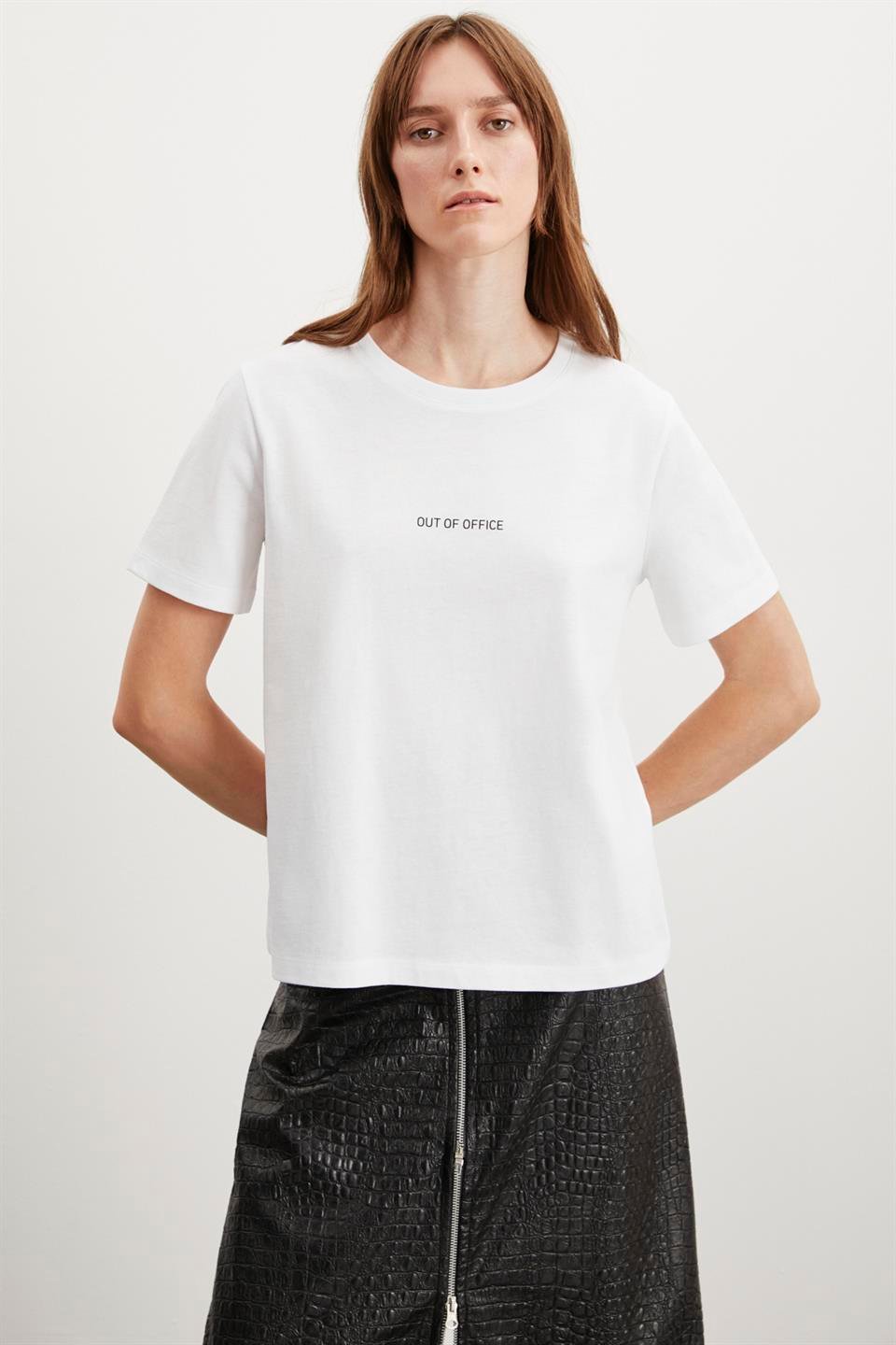 GLENDA Basic Regular Beyaz Tekli T-Shirt
