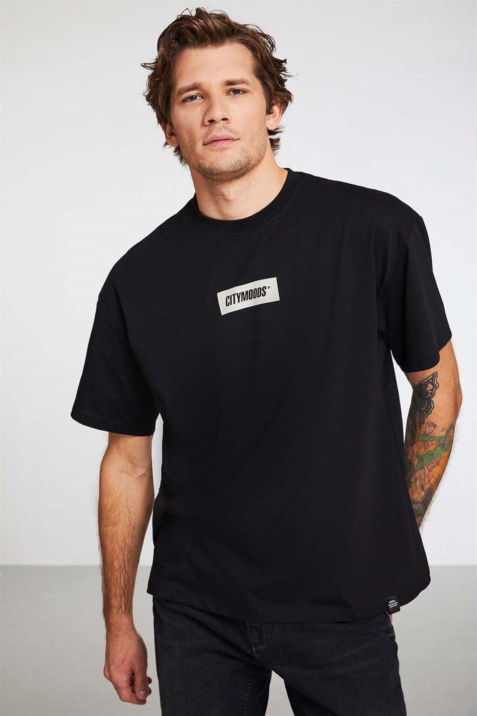 INVENTION  Oversize Siyah  T-Shirt