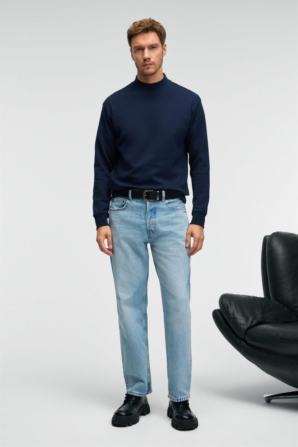 QUILLA Erkek Yarım Balıkçı Basic Lacivert Sweatshirt