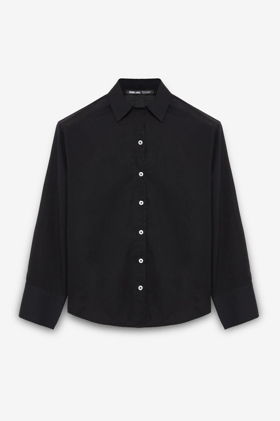 VARAZDIN Kadın Oversize Uzun Kollu %100 Pamuk Gömlek Yaka Uzun İnce Siyah Gömlek