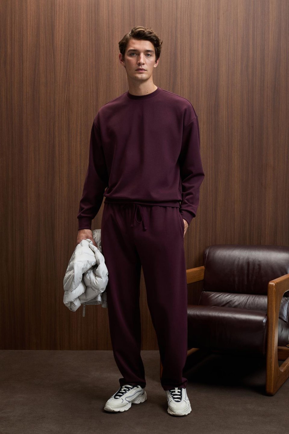 VIENTO Erkek Bisiklet Yaka Uzun Kollu Regular Fit Bordo Sweatshirt