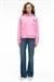 YUMEA Kadın Oversize Kapüşonlu Baskılı Pembe Sweatshirt