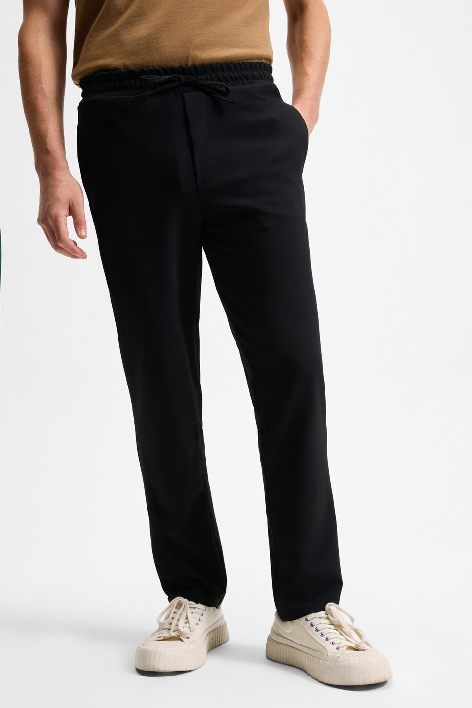 KHORN Erkek Relaxed Bağcıklı Normal Paça Siyah Pantolon