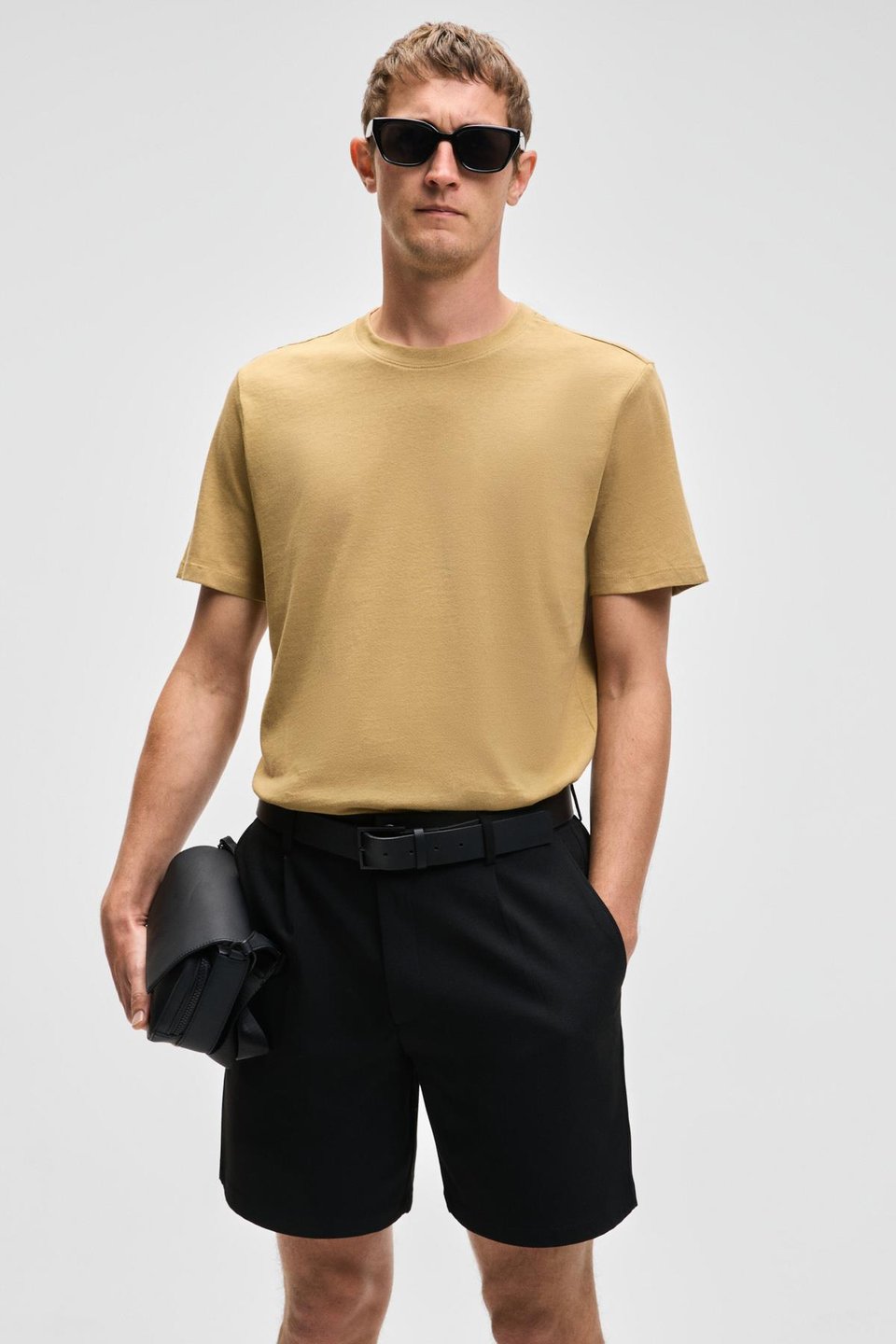 MOCASSIN Erkek %100 Pamuk Baskılı Relaxed Fit Yuvarlak Yaka Kısa Kollu Açık Haki T-Shirt