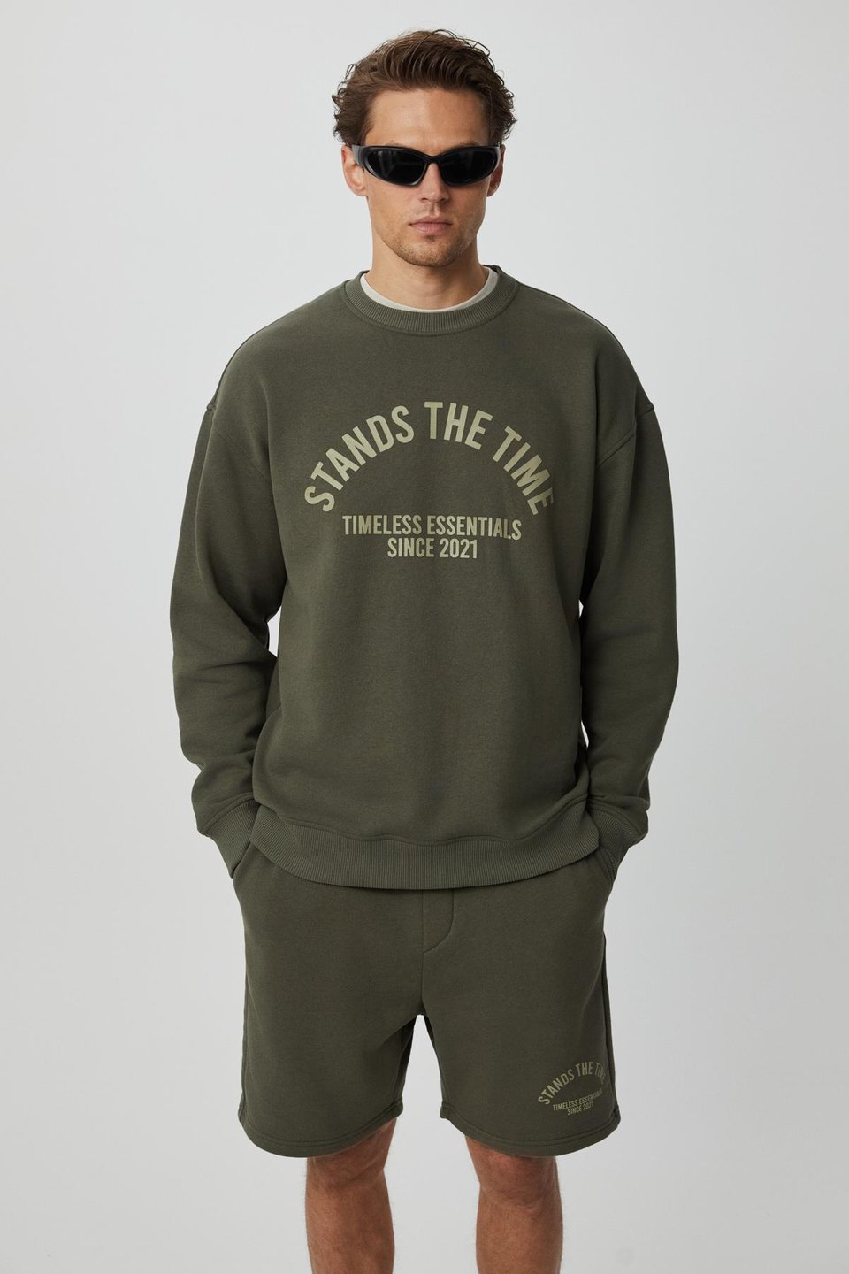 NORTON Erkek Yuvarlak Yaka 3 İplik Haki Sweatshirt