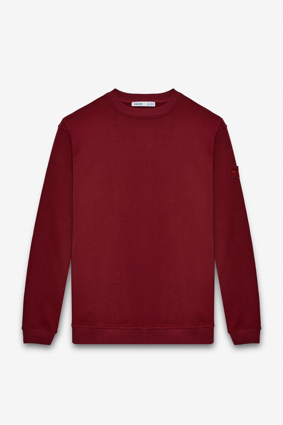 OLLIE Erkek Bisiklet Yaka Regular Uzun Kollu Nakış Detaylı Bordo Sweatshirt