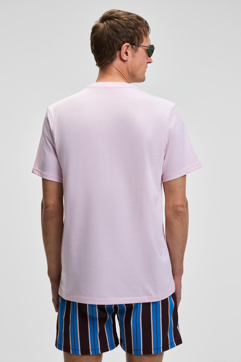 SONORA Erkek Baskı Detaylı %100 Organik Pamuk Regular Fit Kısa Kollu Pembe T-Shirt