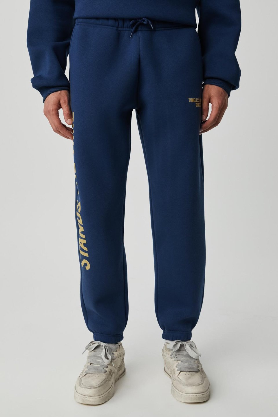 STANDS Erkek Pamuklu İçi Polarlı Yumuşacık Lacivert Eşofman Altı