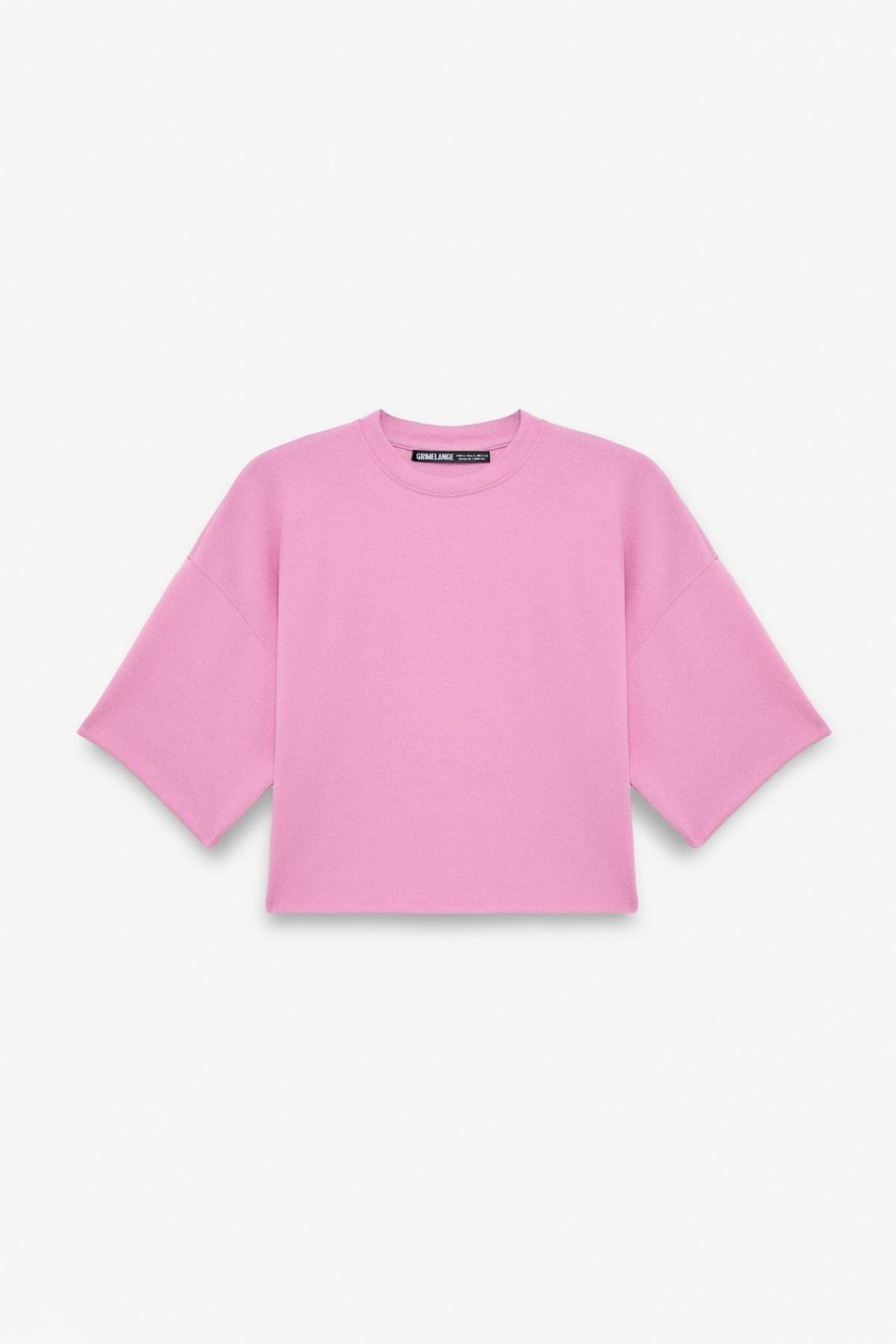 VELA Kadın Esnek Kumaşlı Bisiklet Yaka Oversize Fit Pembe T-Shirt