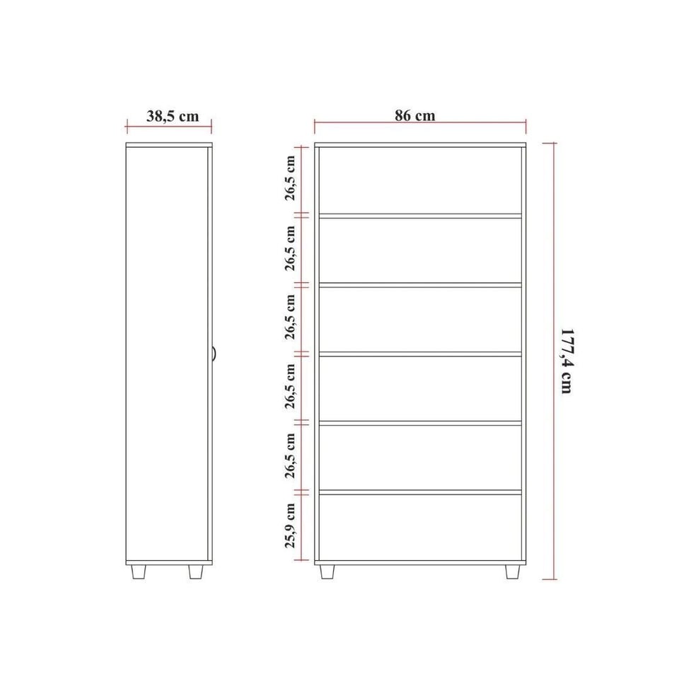 Çok Amaçlı Dolap Sembol 1012 Ceviz Panjurlu Çok Amaçlı Dolap