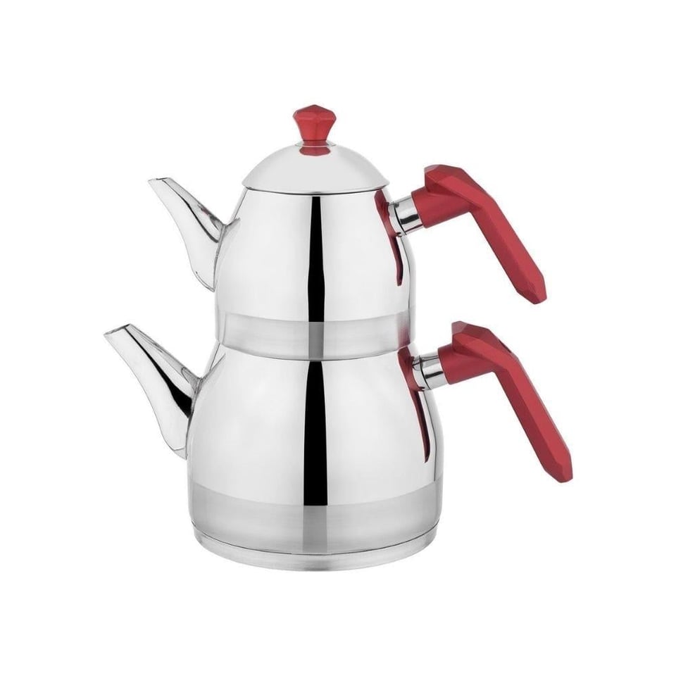 Schafer 1S4240-15001-KMZ01 Luz Orta Boy Çelik Çaydanlık Takımı 3 Parça-Kırmızı