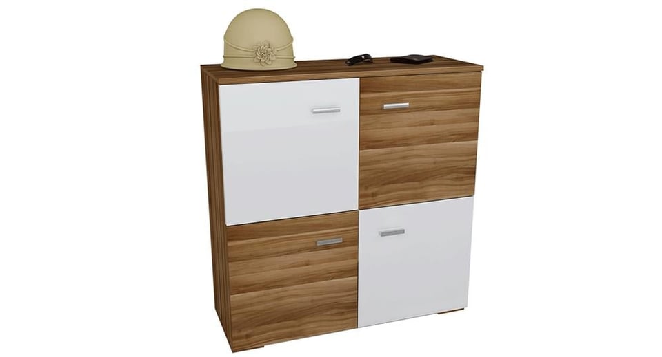 A54 Cordoba-Beyaz 4 Kapaklı Ayakkabılık 104X98X35