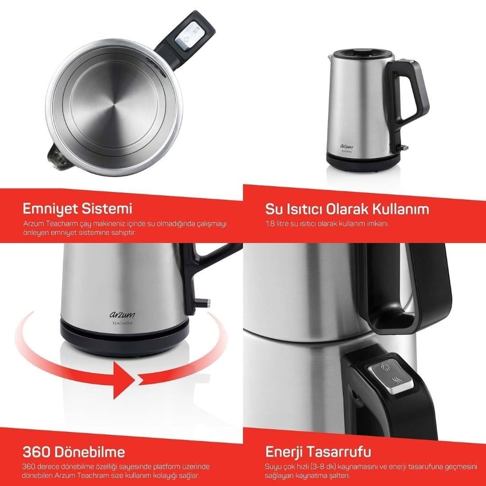 Bekleyen Urun Katalogu Arzum @Arzum AR3149-0600 Teacharm Çay Makinesi