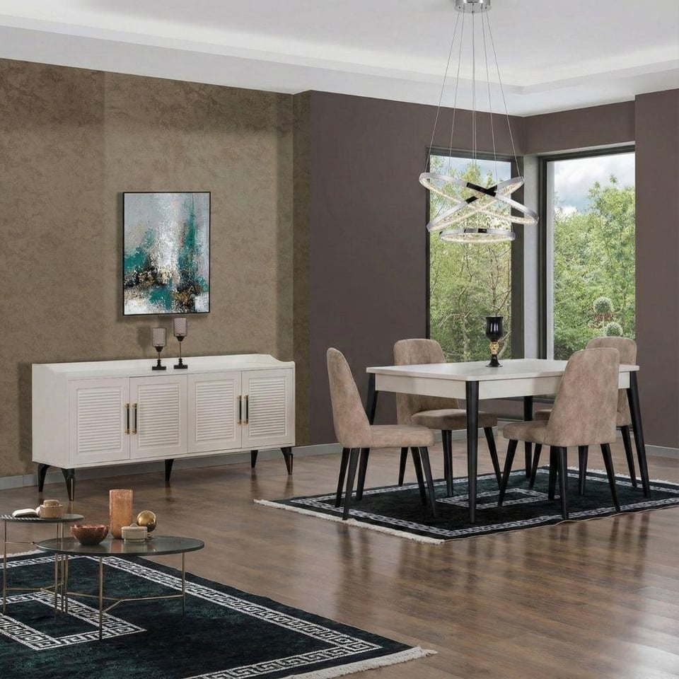 Yemek Odası Takımı Dardason Asil Ünitesiz Yemek odası Takımı 6 Sandalye Aytaşı (6010 Gözde Sand)