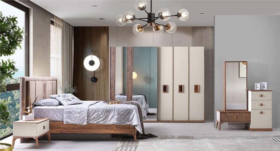 Babil Sürgülü Bazalı Yatak Odası Takımı