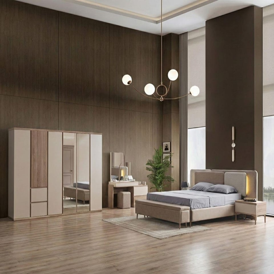 Yatak Odası Takımı Bismot Mobilya Bismot Bien 6 Kapılı Small Başlıklı Yatak Odası Takımı (Karyolasız)