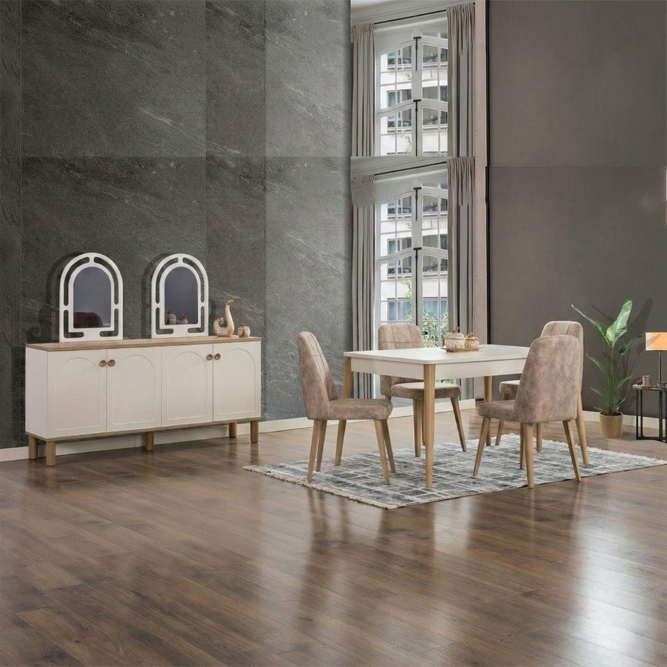 Yemek Odası Takımı Dardason Bohem Ünitesiz Yemek Odası Takımı 6 Sandalyeli (6010 Gözde Sandalye)