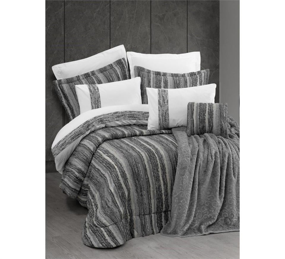 COTTON BOX VALENT GRİ PLATINIUM 11 PARÇA ÇEYİZ SETİ