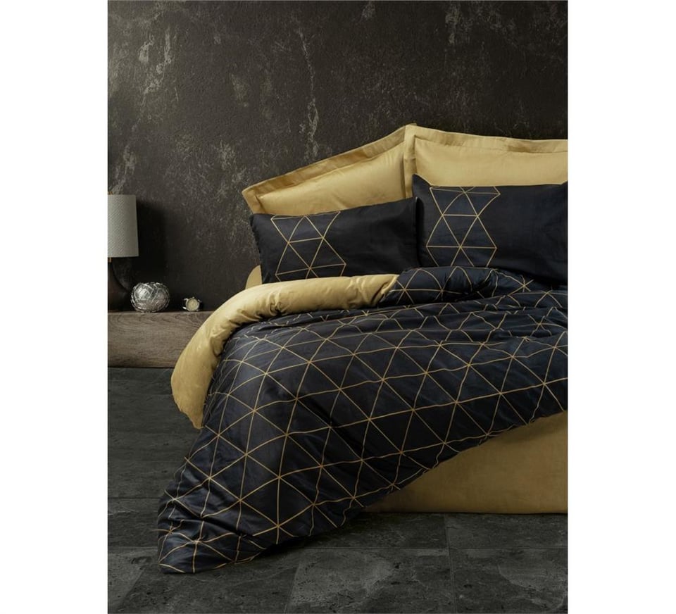 Dark Tek Kişilik Nevresim Takımı Veta Gold