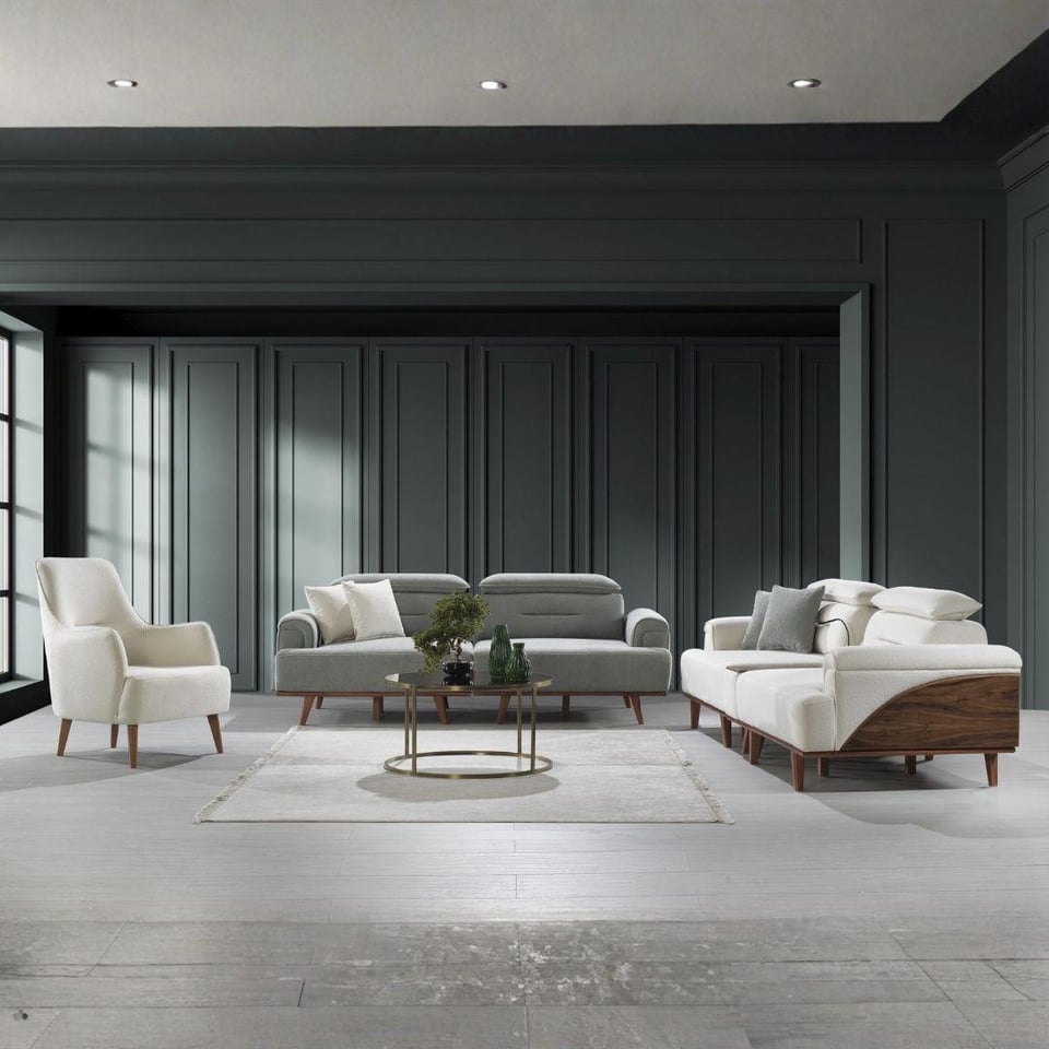 Koltuk Takımı Vize Mobilya Delfin Koltuk Takımı 3+3+1 (Ses Sistemli)